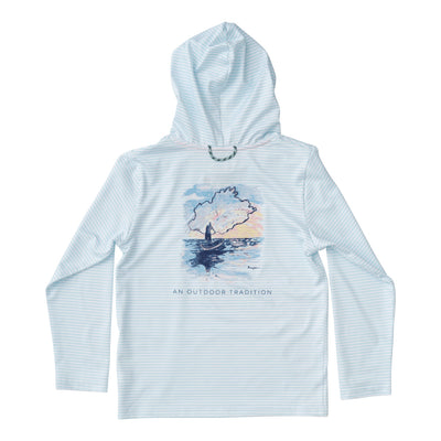 aqua stripe performance fishing hoodie