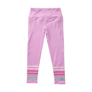 Girls Athletic Legging in Orchid Purple with Ankle Stripes