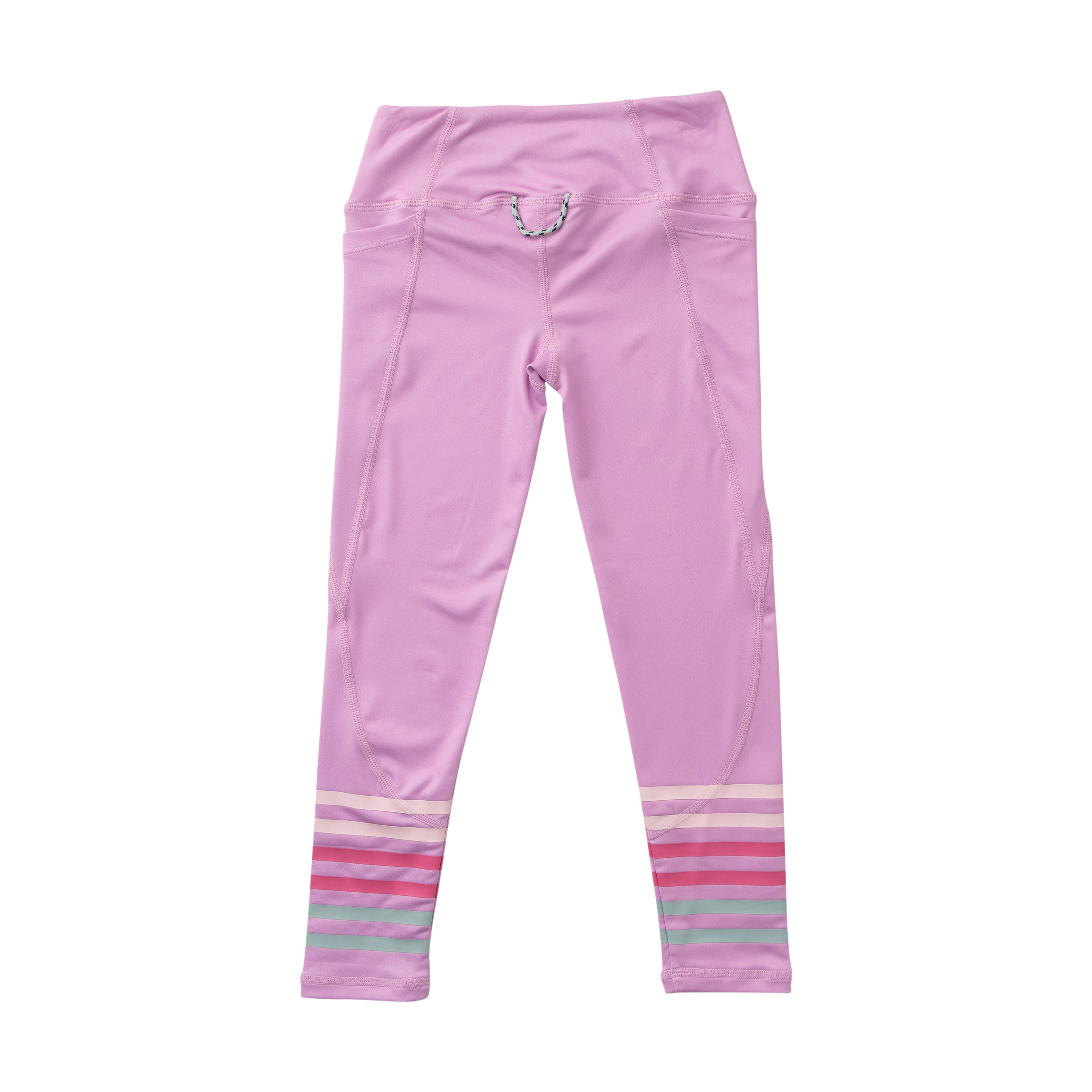 Girls Athletic Legging in Orchid Purple with Ankle Stripes