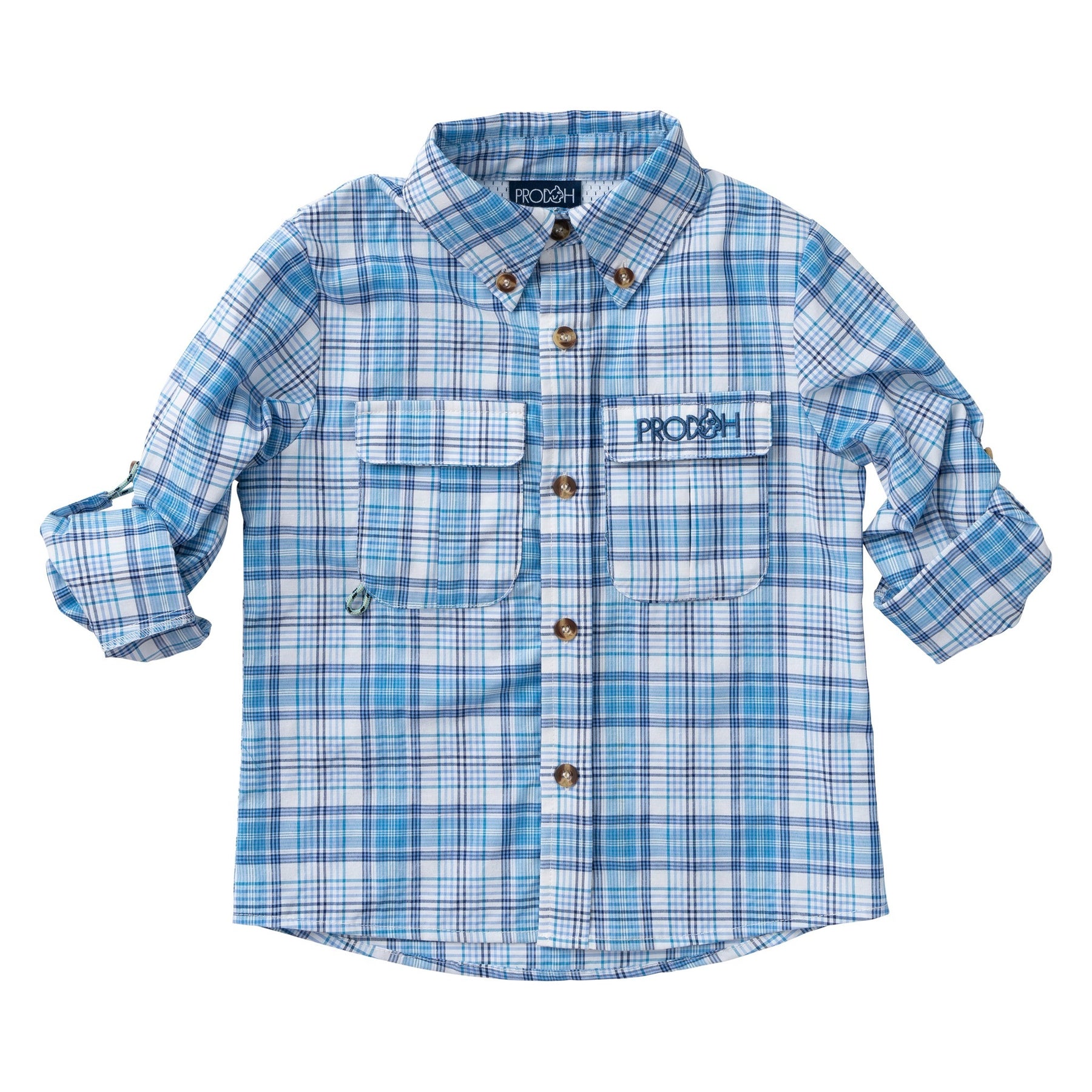 Kids UV Protective Fishing Shirt | Prodoh Ethereal Blue Plaid / XS7/8