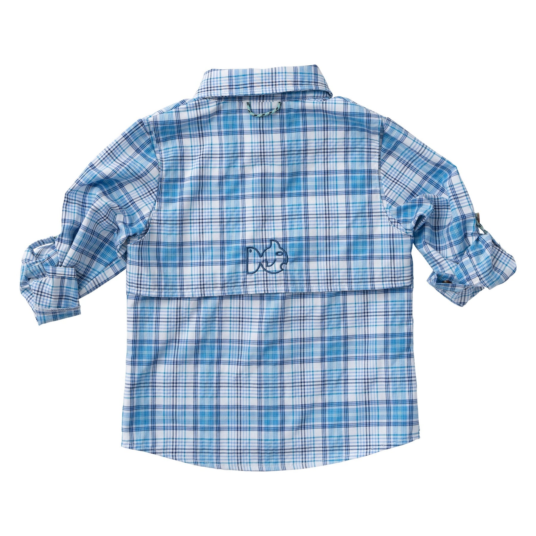 Founders Kids Fishing Shirt - Ethereal Blue Plaid / 2T