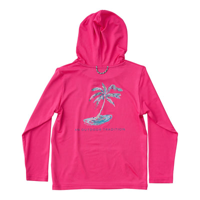 girls pink performance fishing hoodie