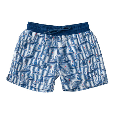 Swim trunks in Sailboat Stripe Blue