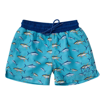 boys swimwear in scuba beach tuna party print