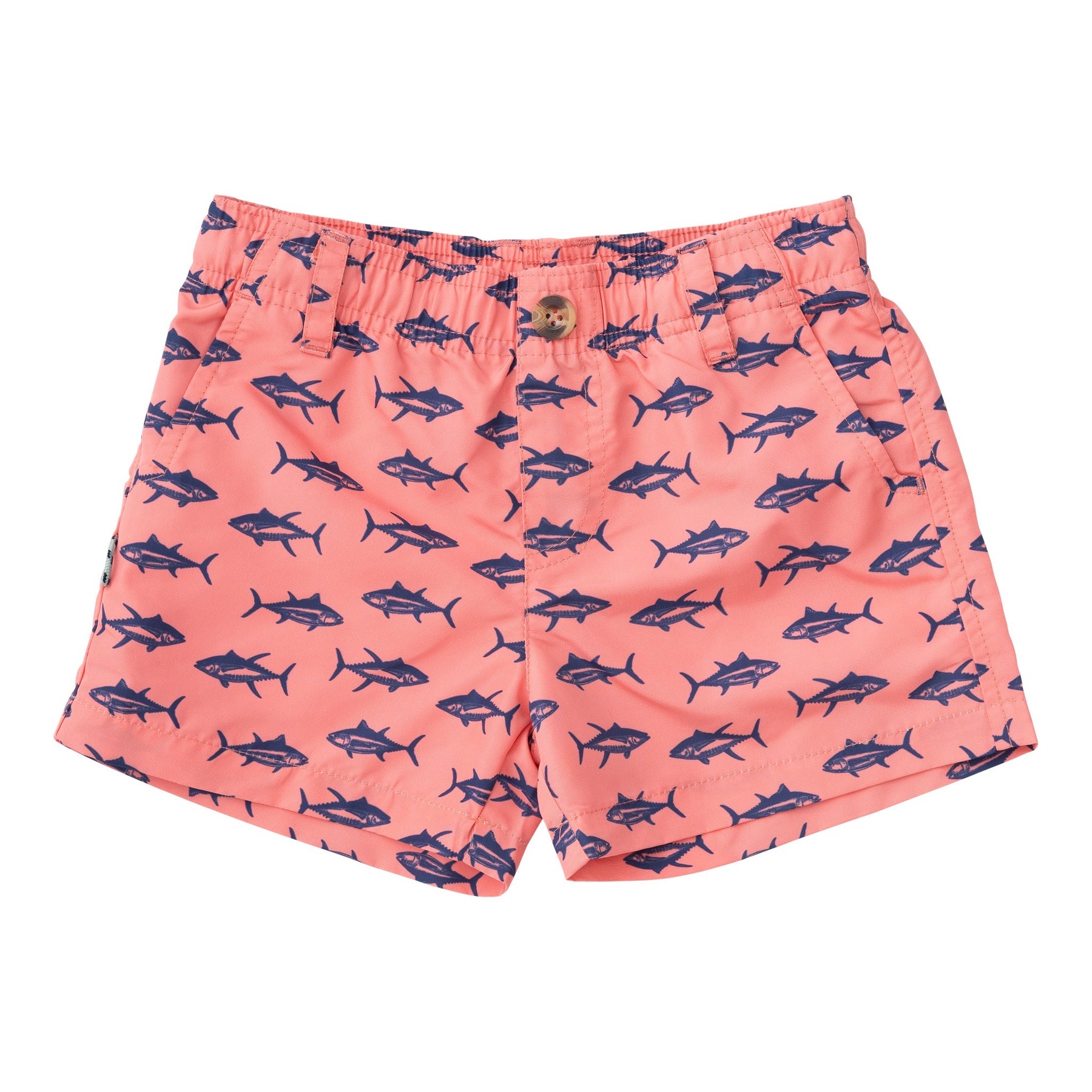 MakeMine Outrigger Performance Short in Twin Tuna Print - Shell Pink Tuna Allover Print / 6