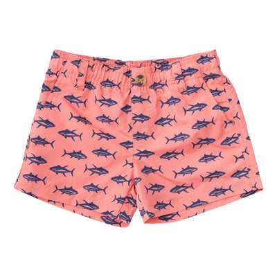 boys performance fishing shorts in tuna print