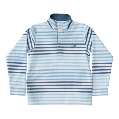 Sporty Snap Pullover in Captain's Blue Multi-Color Stripe