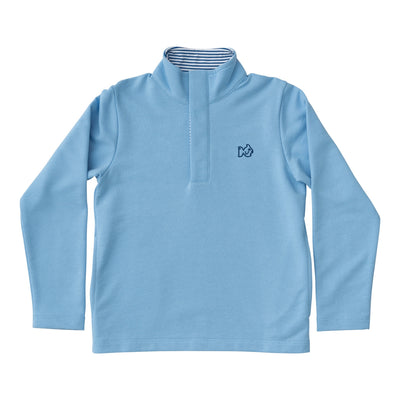 boys sporty snap pullover in light blue