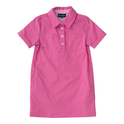 girls short-sleeved sleeve fishing dresses in Cheeky Pink