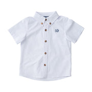 Boys' Short Sleeve button-up Shirt in Solid Bright White