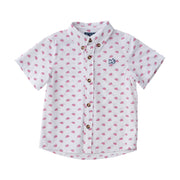 american flag print boys short-sleeve fishing shirts