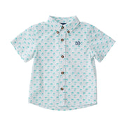 Boys' Short Sleeve casual dress Shirt in Palm Tree Print