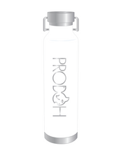 prodoh branded white stainless steel leakproof water bottle.