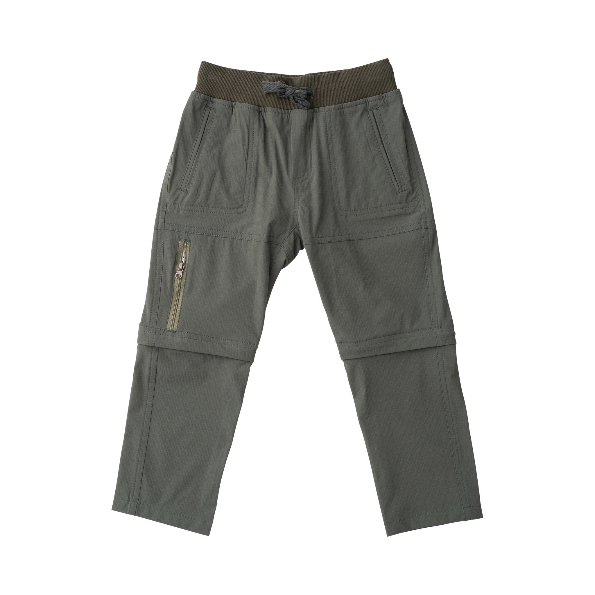 boys zip off cargo pant in fly fishing green