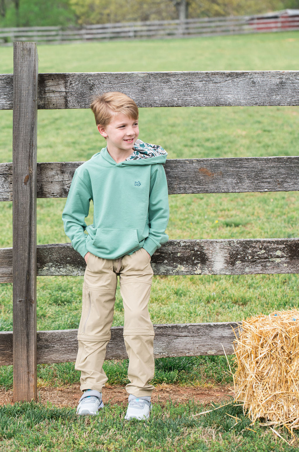 toddler and young boys cargo style zip off activewear pant in khaki