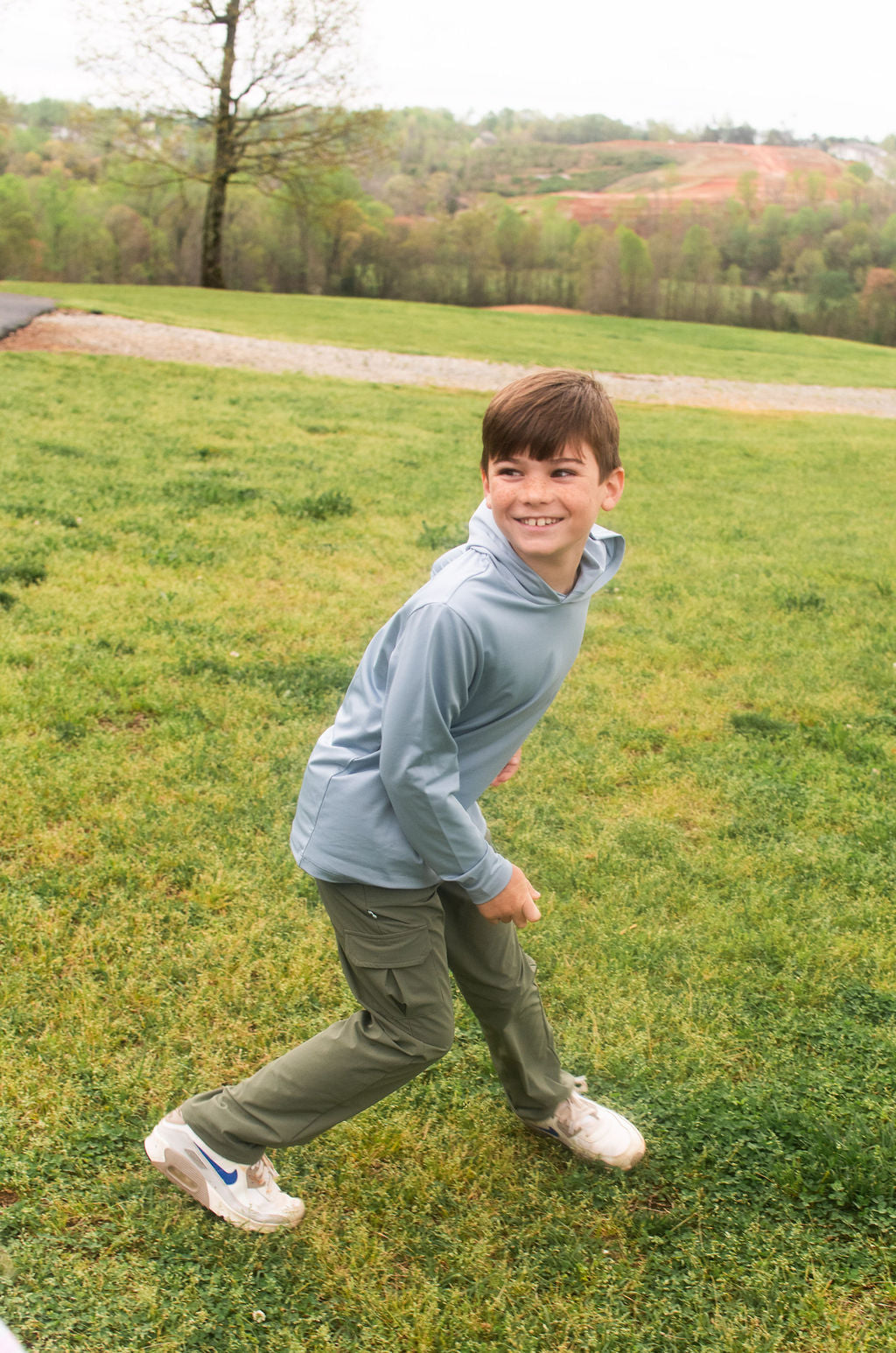 boys activewear long pants in dark green