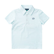 aruba blue stripe boys Short Sleeve Performance Polo