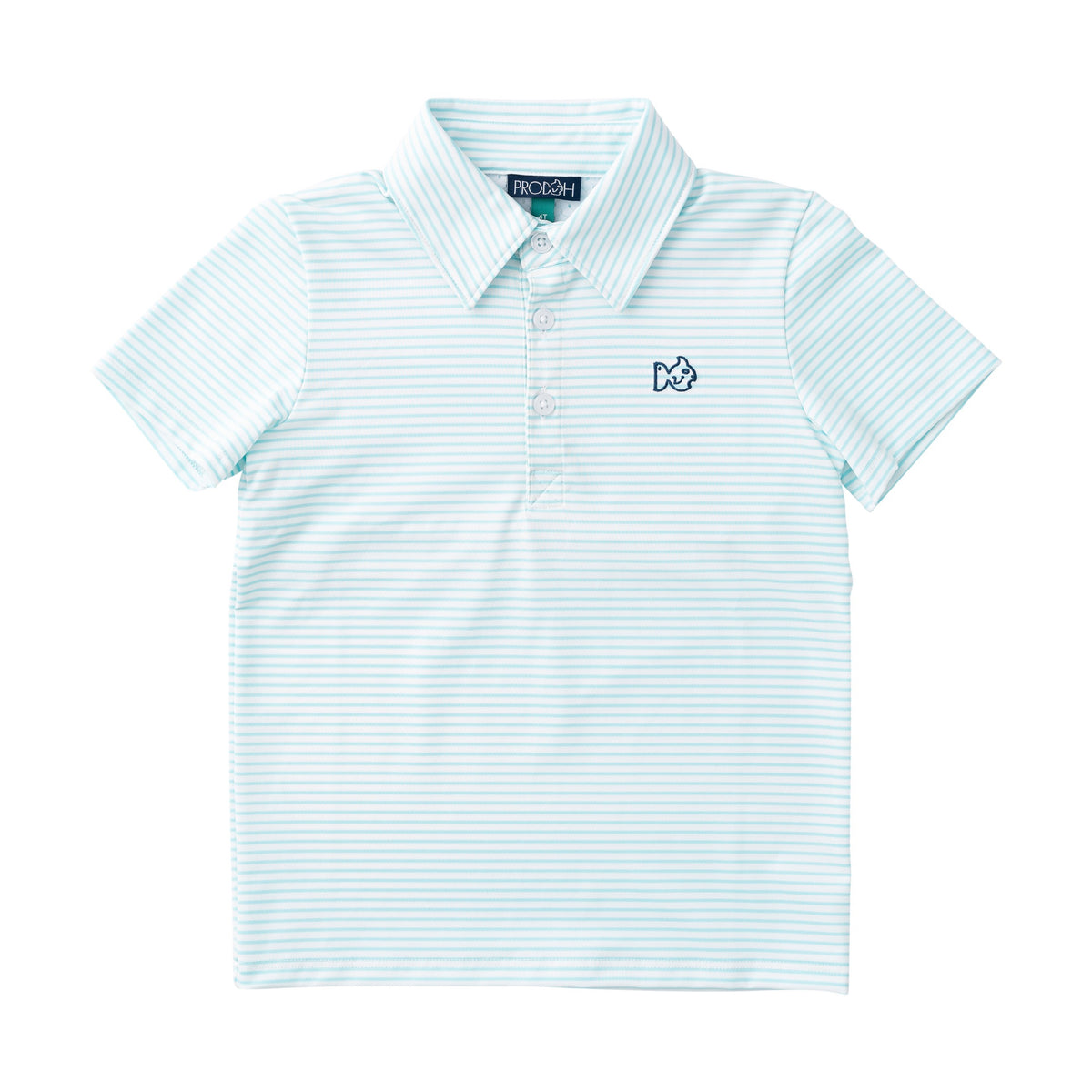 aruba blue stripe boys Short Sleeve Performance Polo