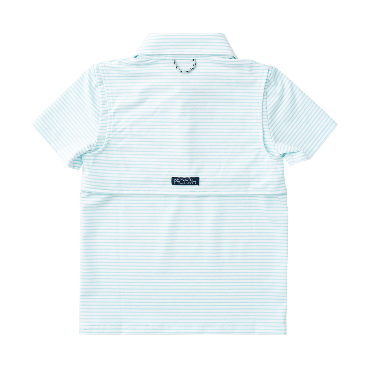 Light blue striped boys polo shirt 