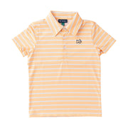 boys' Orange Stripe Short Sleeve Performance Polo