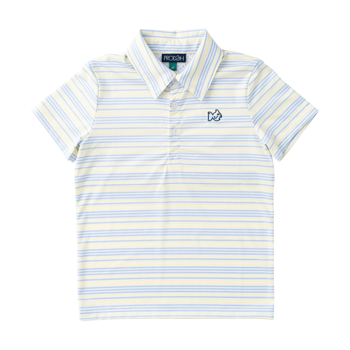 boys yellow Striped polo shirt with prodoh logo