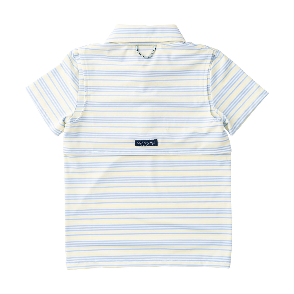 Boys' Short Sleeve Pro Performance Polo in Yellow Pear Windsurfer Stripe