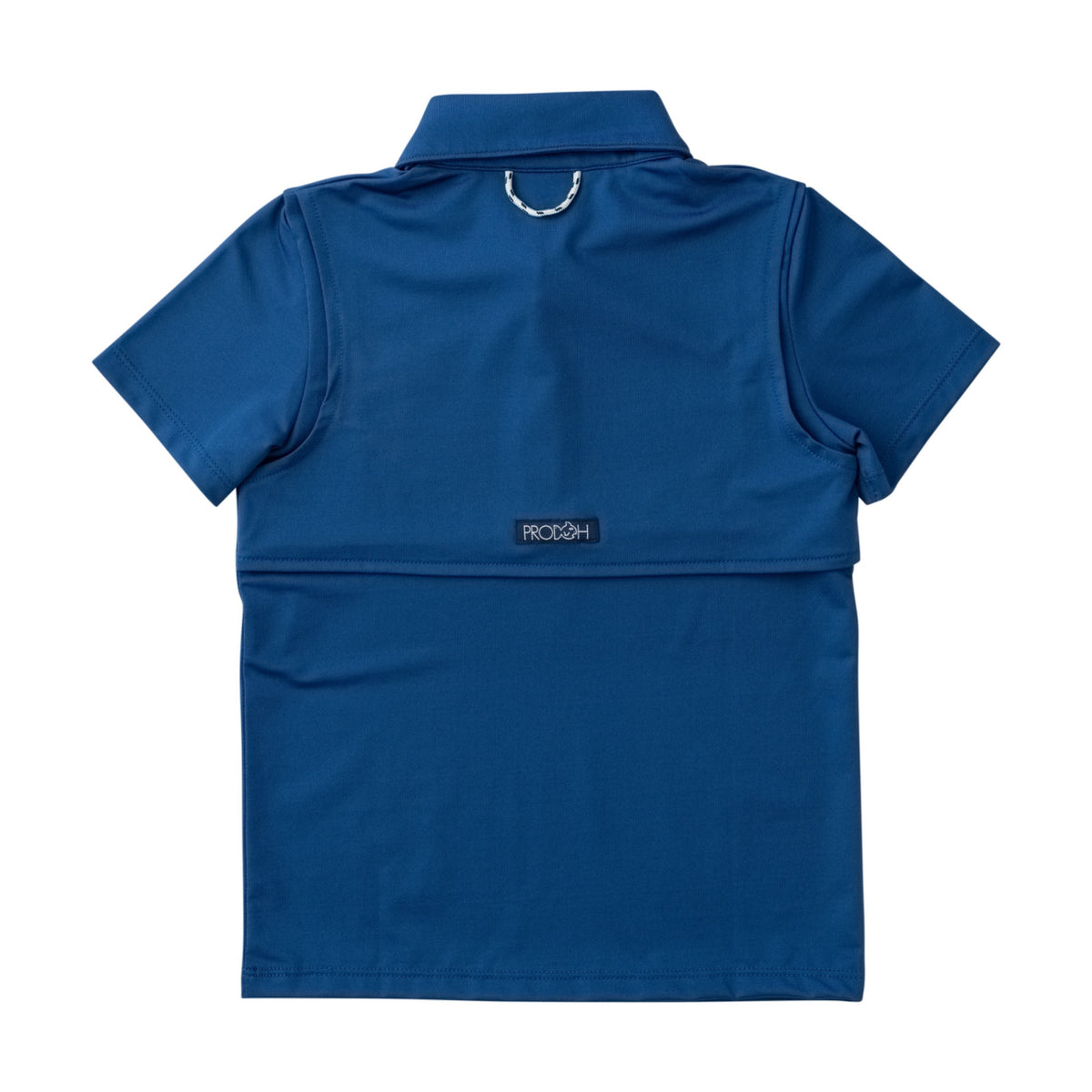 royal Blue polo shirt with a prodoh brand logo on the back