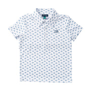 Boys' Short Sleeve Pro Performance Polo in Golf Cart Print