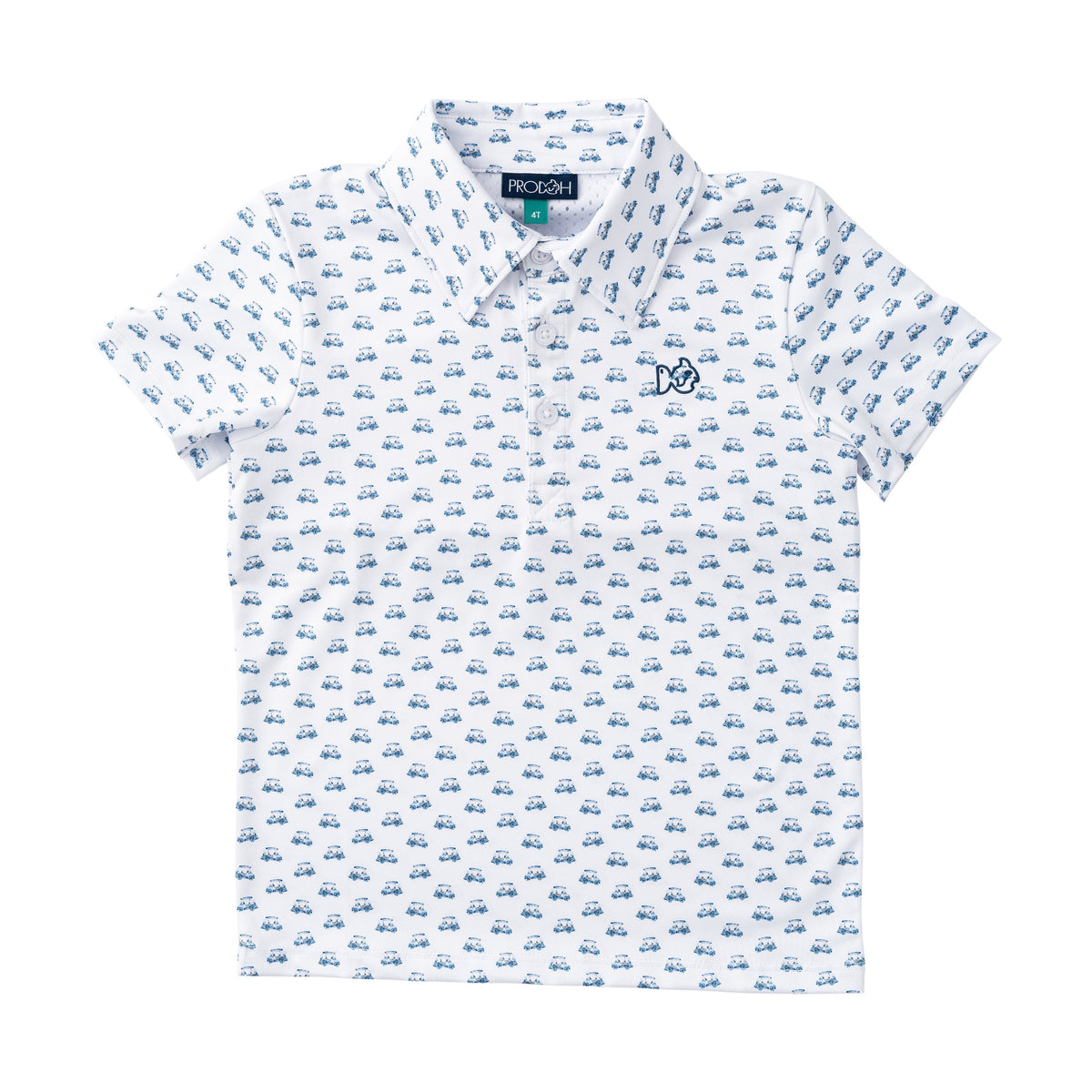 Boys' Short Sleeve Pro Performance Polo in Golf Cart Print