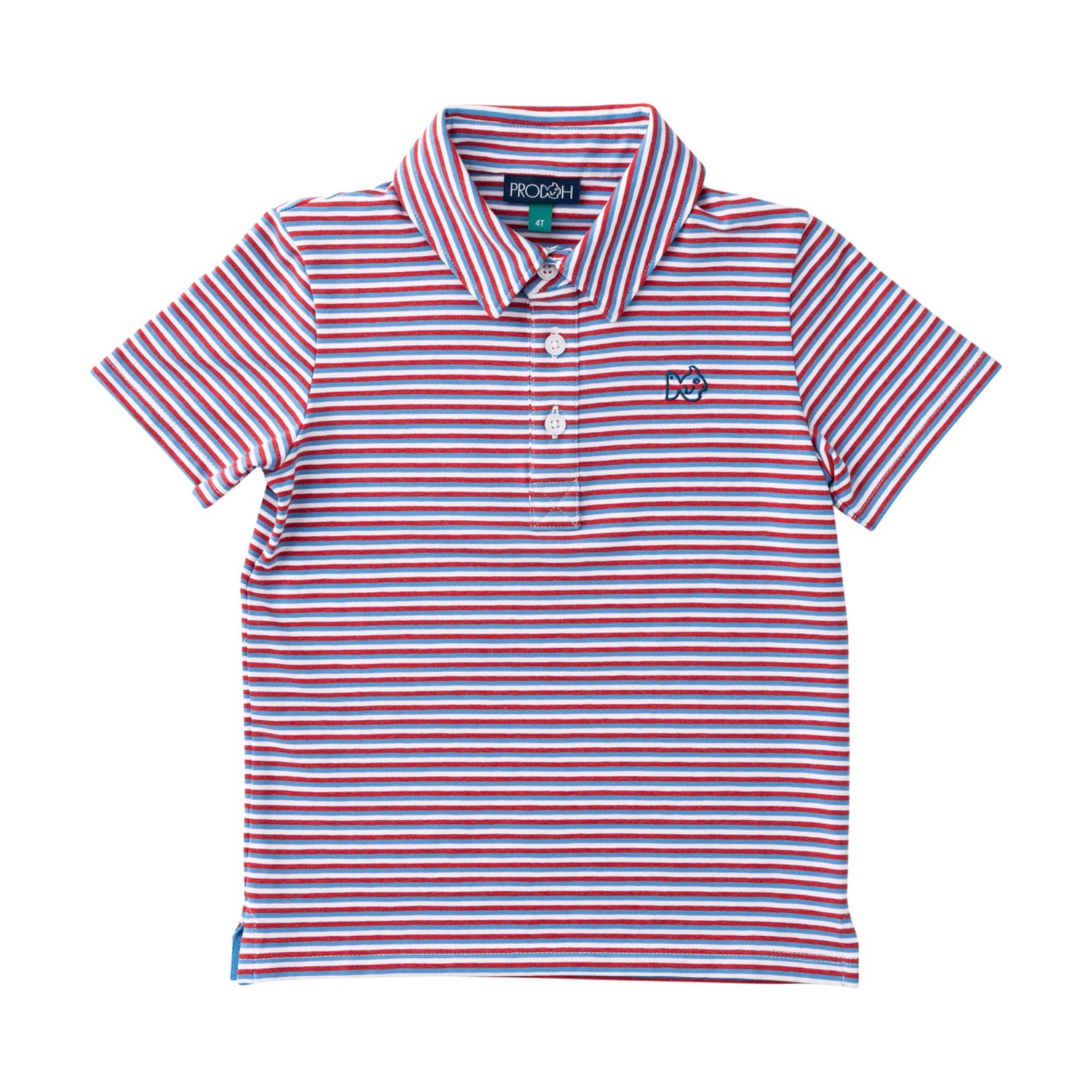 Boys' Short Sleeve Too Cool for School Polo in Americana Stripe