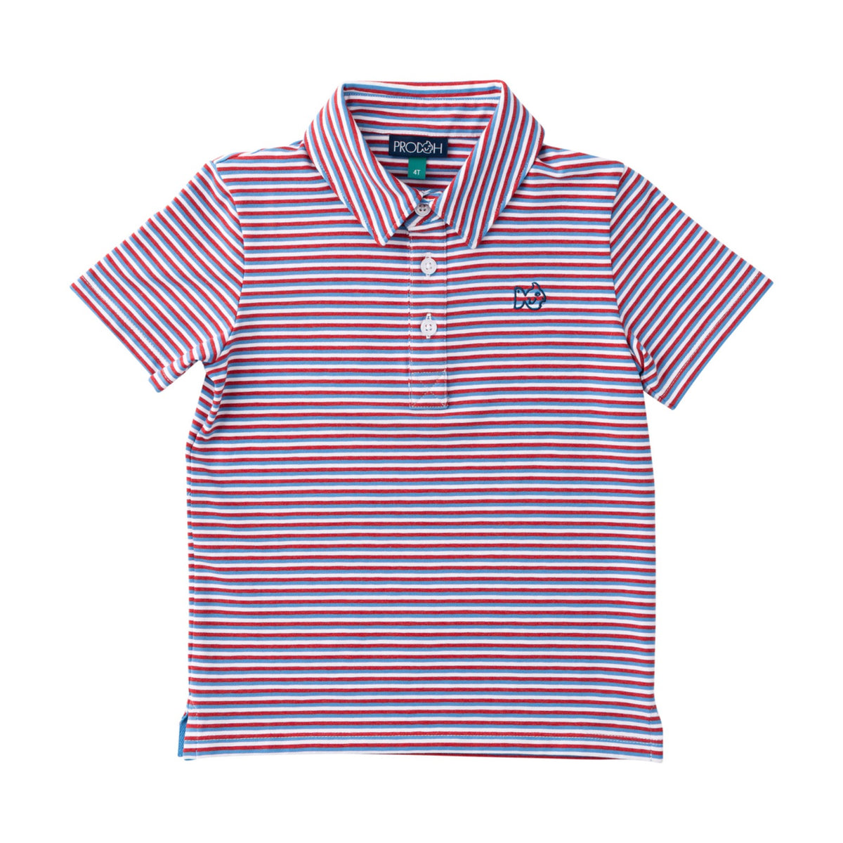 Boys' Short Sleeve Too Cool for School Polo in Americana Stripe