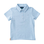 Light blue polo shirt on a white background