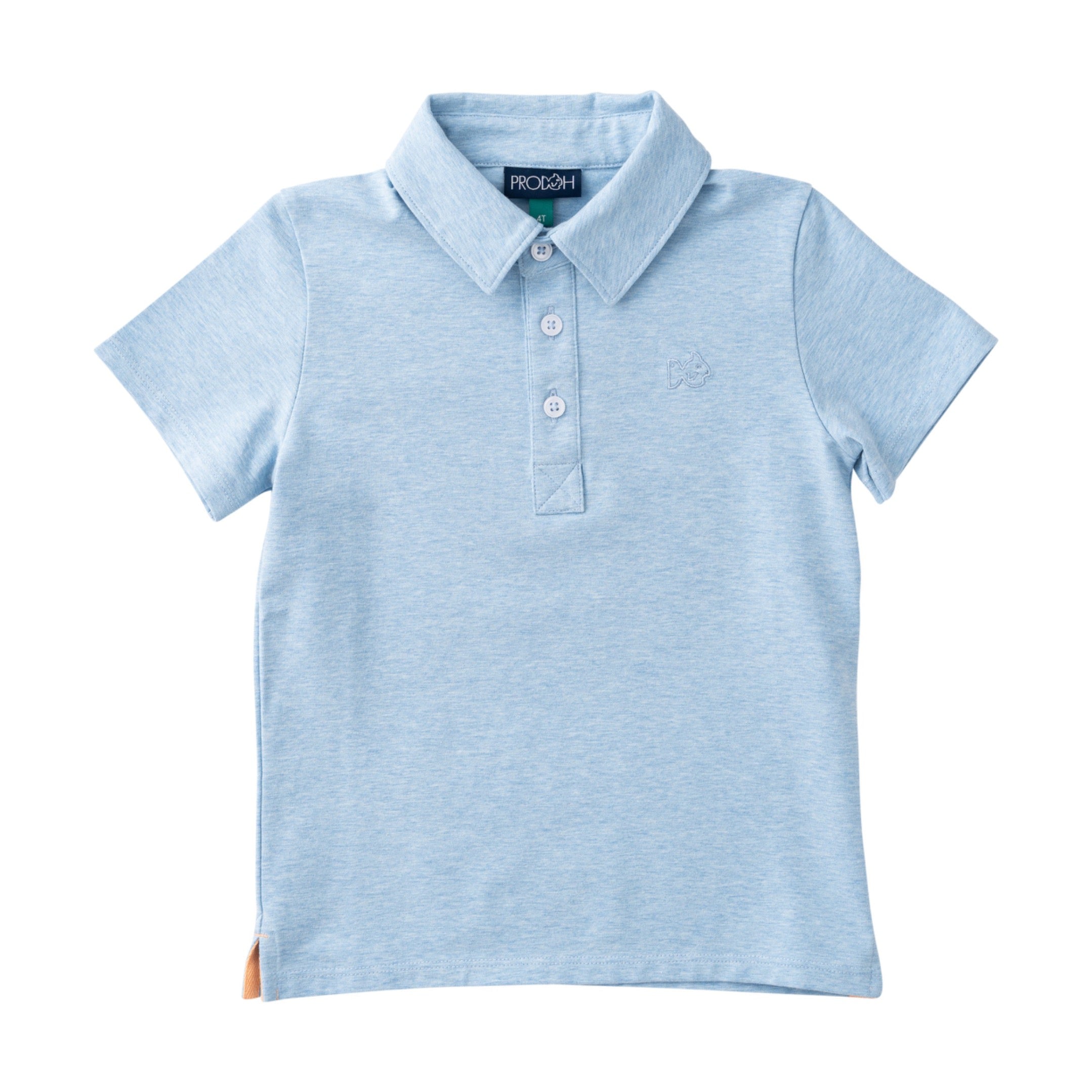Light blue polo shirt on a white background