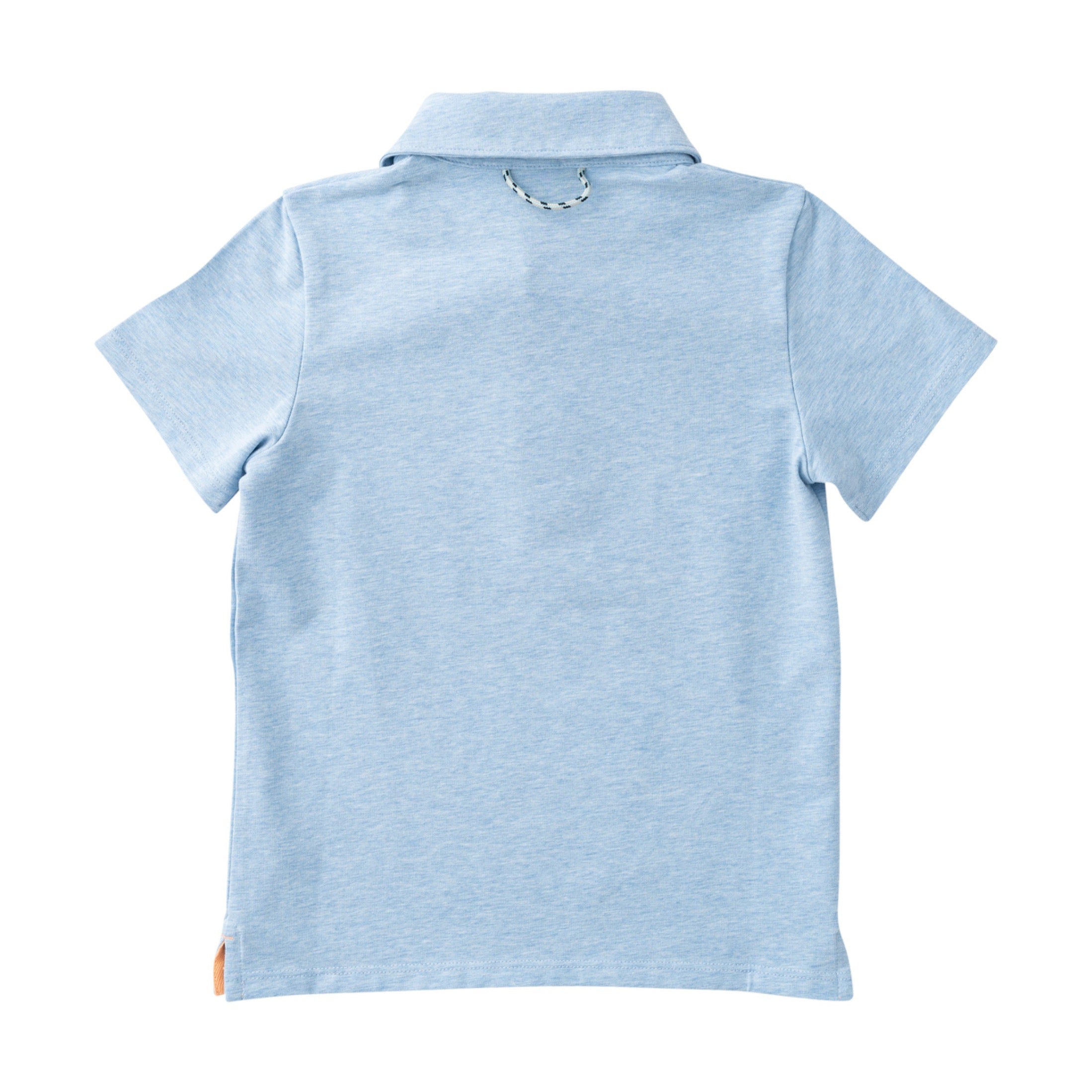 Boys' Short Sleeve Polo in Windsurfer Heather blue