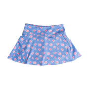 Blue azalea floral patterned skort