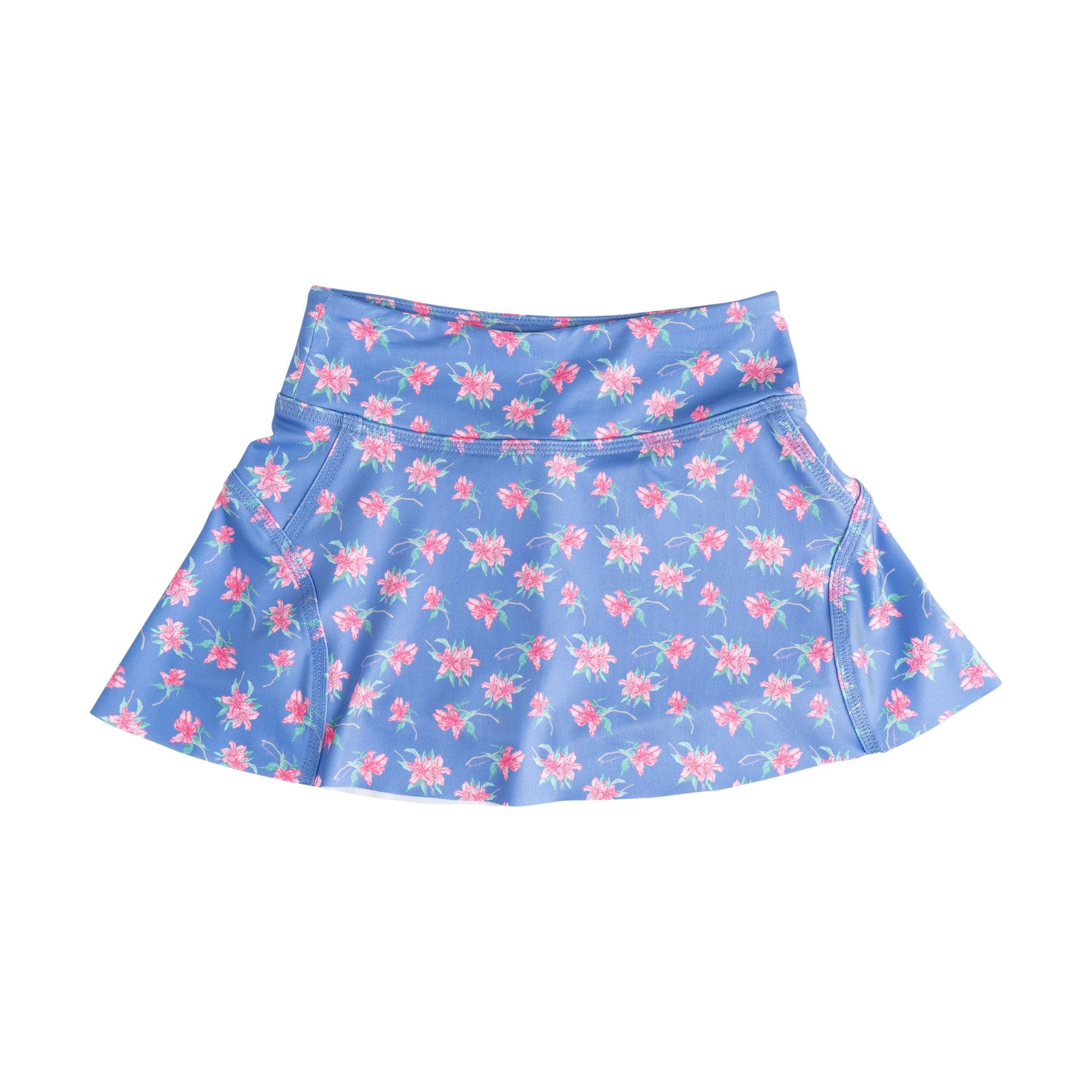 Blue azalea floral patterned skort