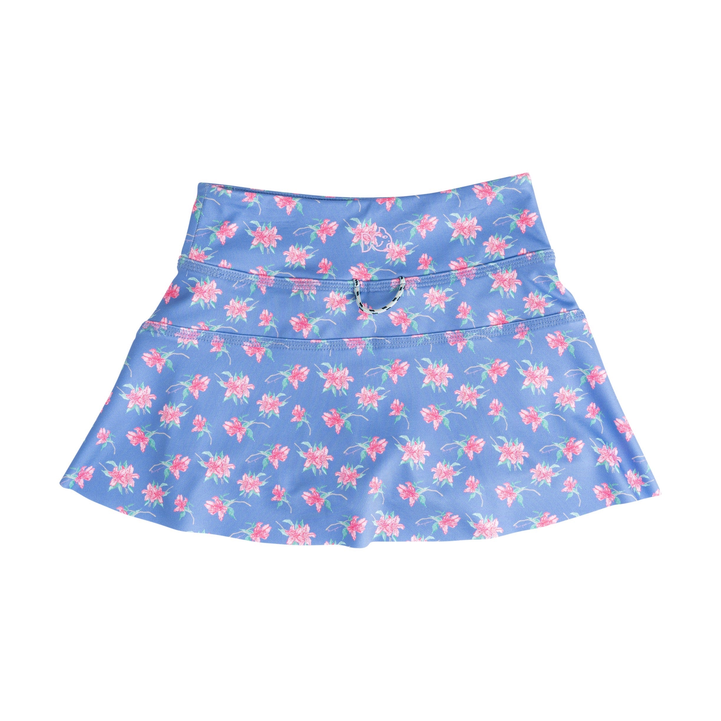 Blue floral print patterned tennis skort