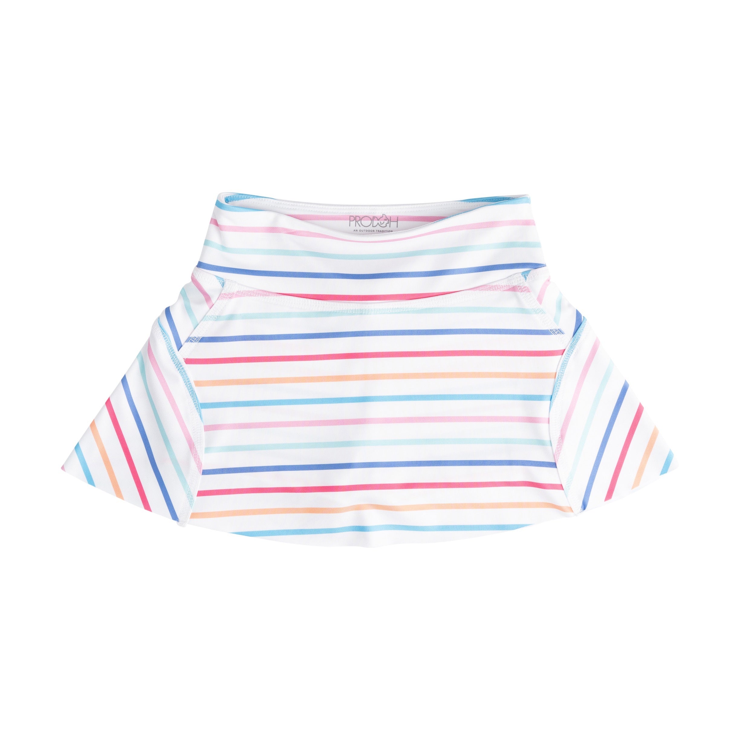 Multicolored striped Girls' Tennis Twirl Skort with Built-In Compression Shorts