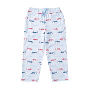 Boys' Lounge Life Pant – Windsurfer Blue Stripe Fish Print