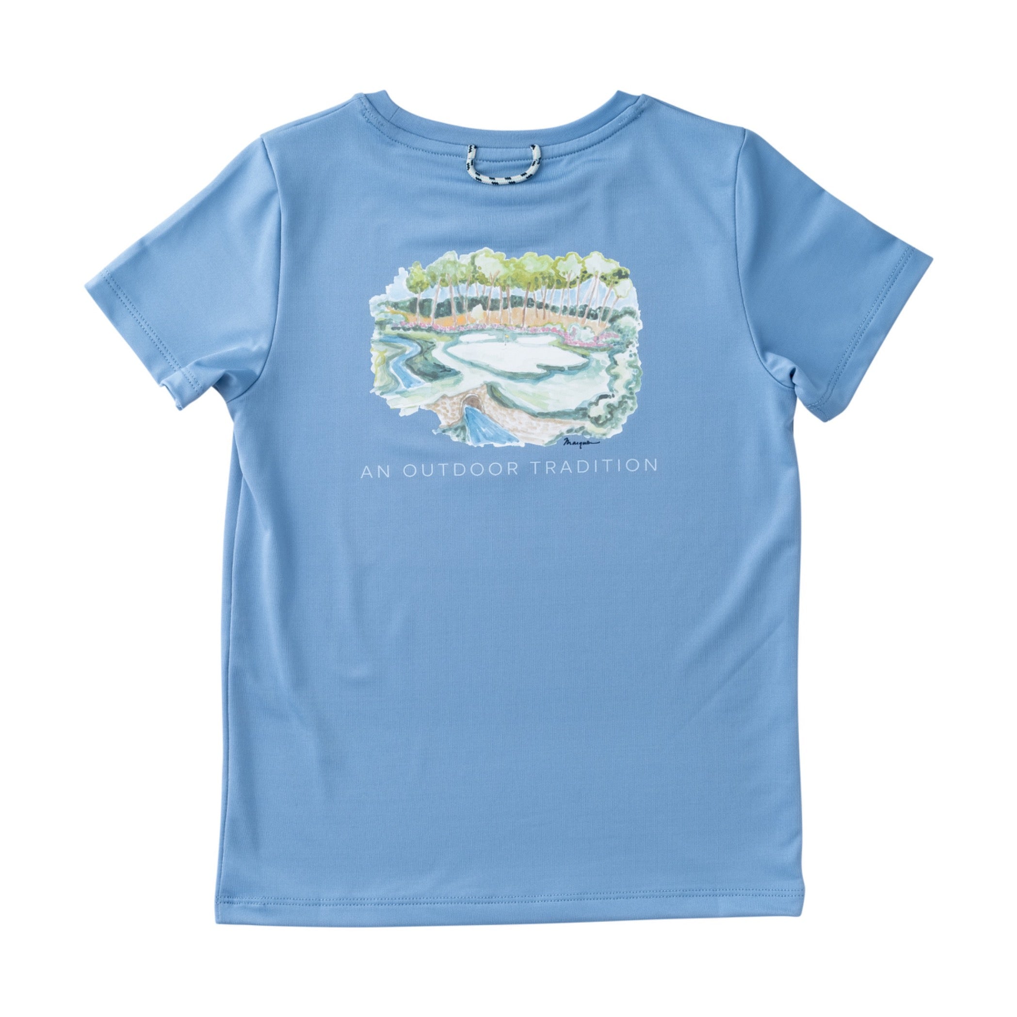 Kid's Pro Performance Short Sleeve T-shirt with Golf Course Art