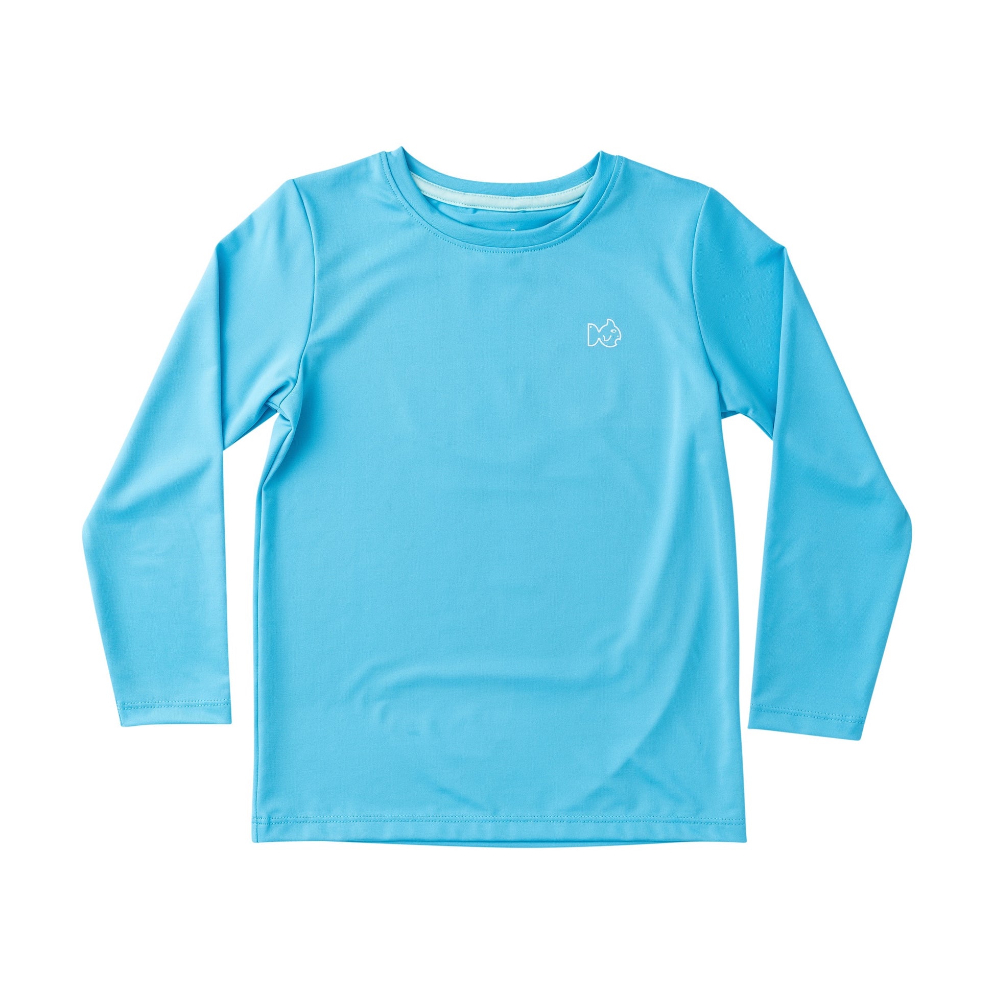 Blue long-sleeve moisture wicking, quick-dry activewear shirt