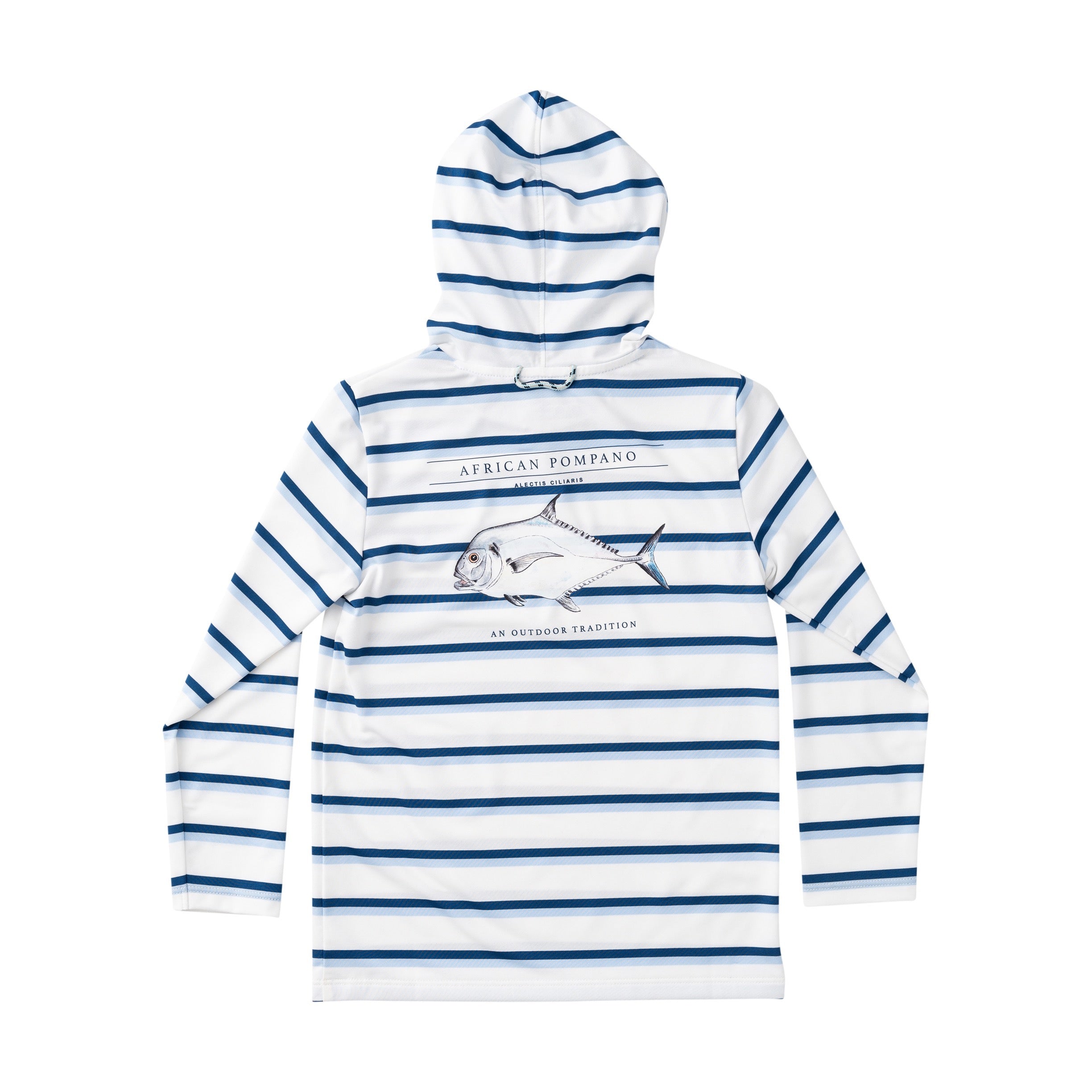 Kid's Pro Performance Hoodie T-shirt with African Pompano fish Stripe Art