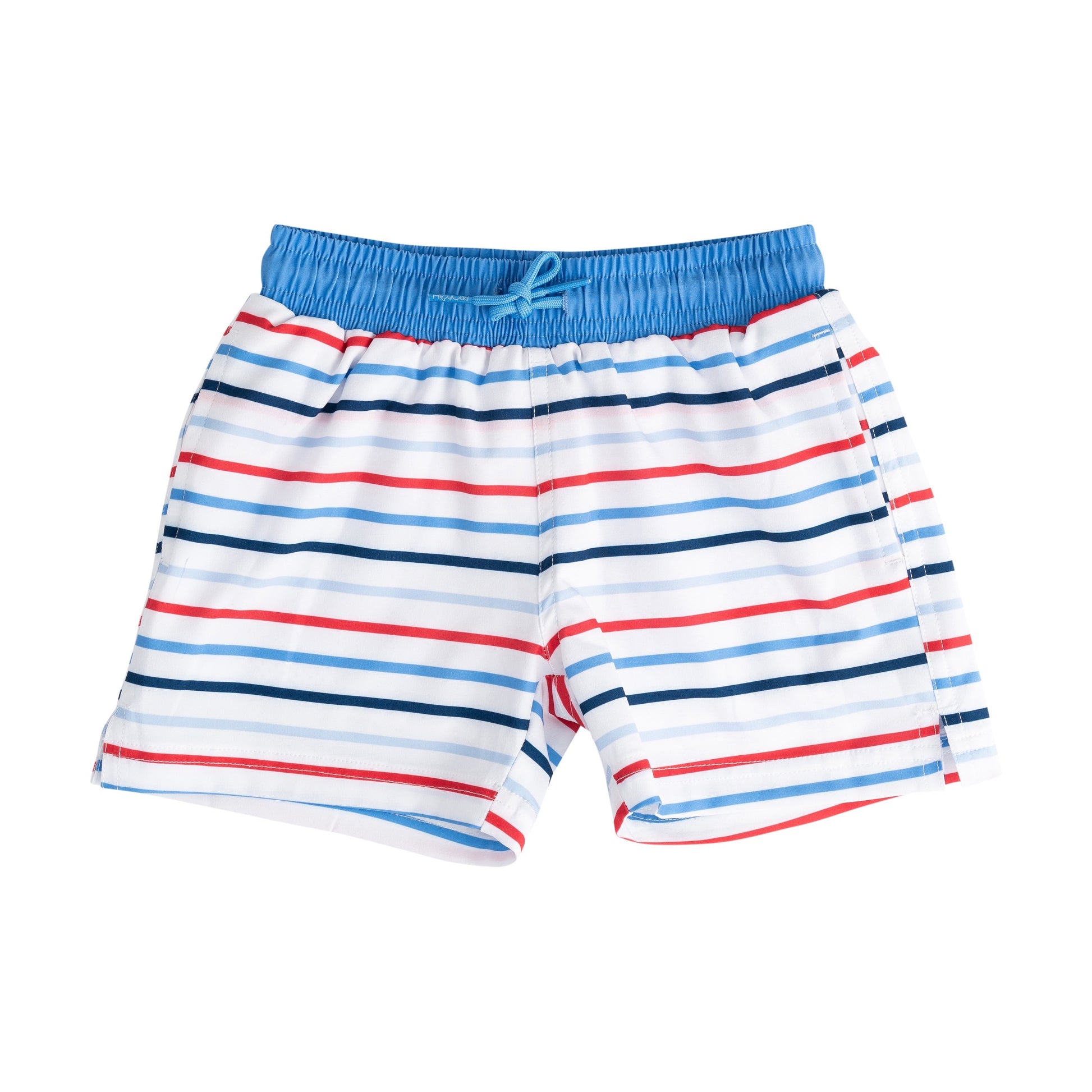 PRODOH Boys' Boogie Board Swim Trunks in Red/White/Blue Stripe
