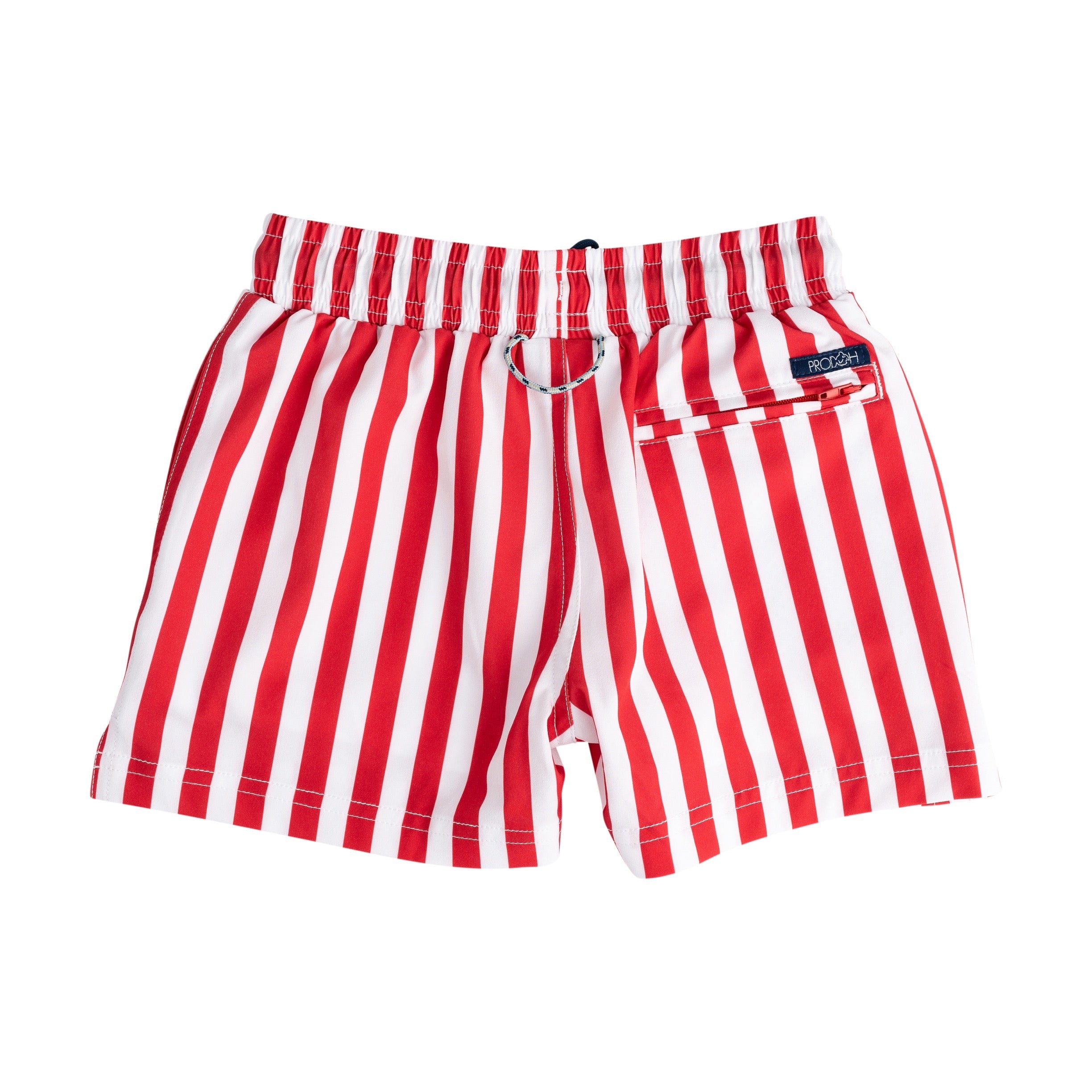 Boys' Boogie Board Swim Trunks in Red/White Stripe Print