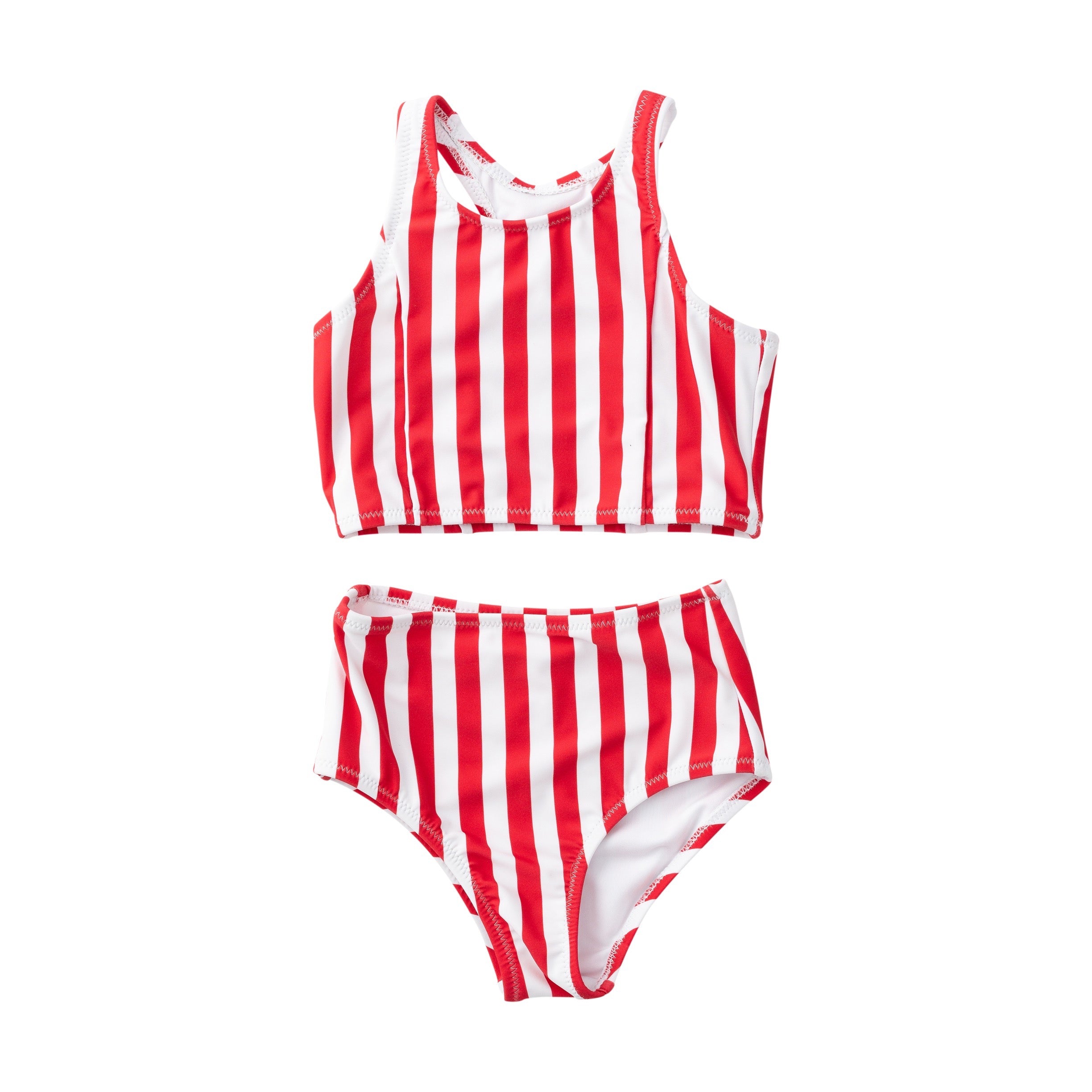 young girls' Beachcomber Bikini in Watermelon Red Stripe