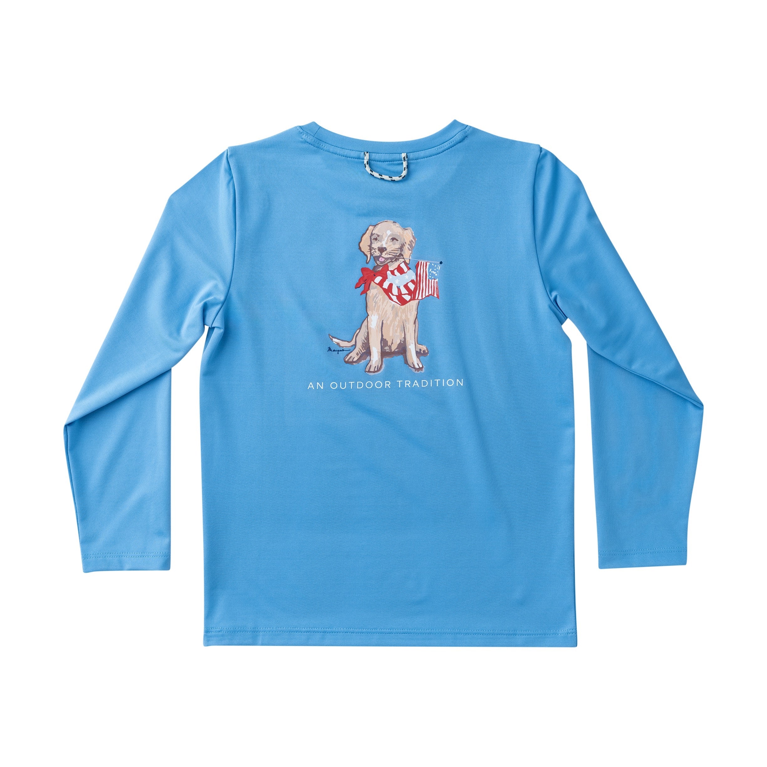 Kid's Pro Performance Long Sleeve T-shirt Patriotic Pup Art
