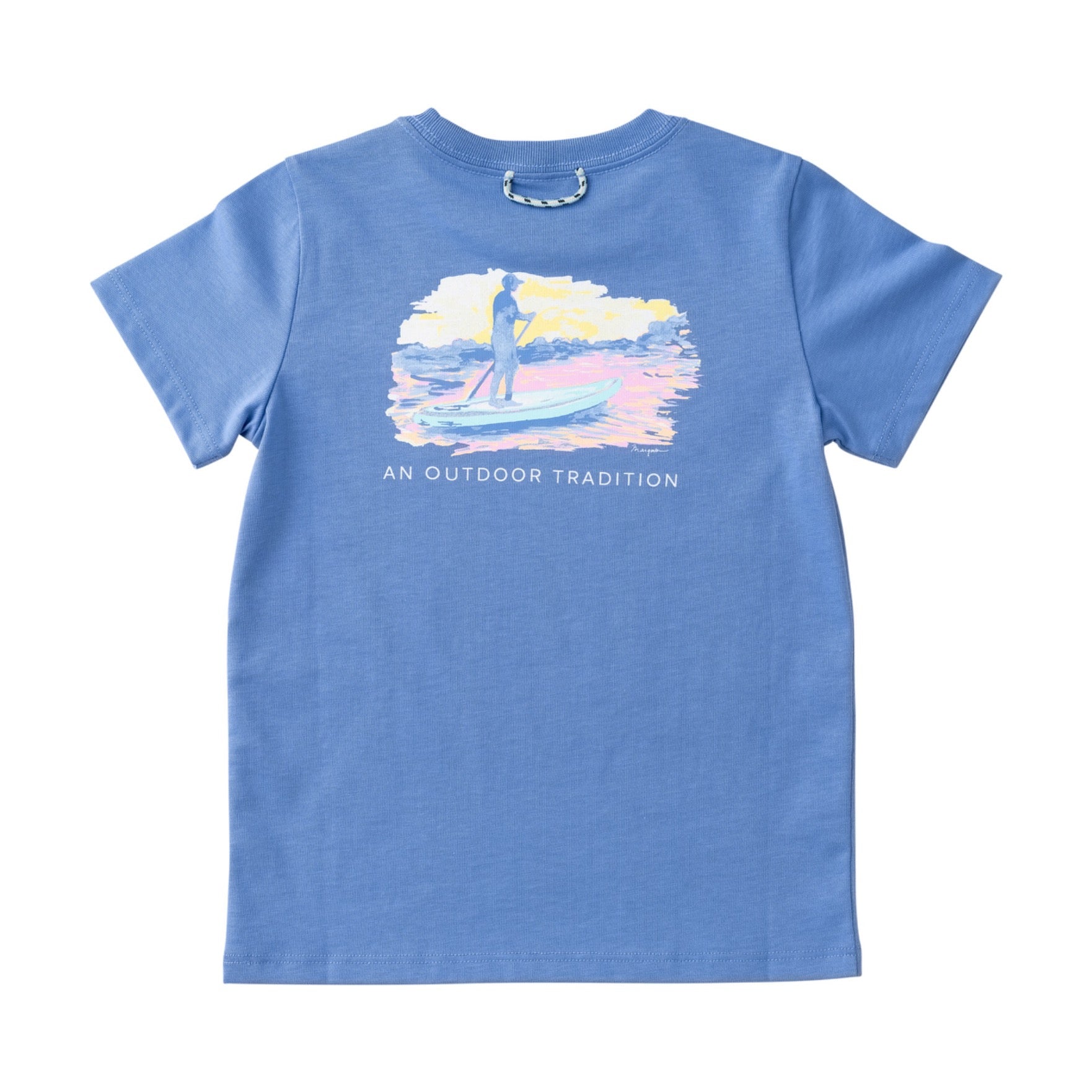 Girl's Short Sleeve Cotton T-shirt – Paddleboard Sunset Art