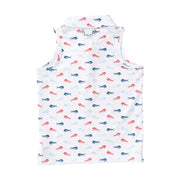 Girls' Sleeveless Pro Performance Polo American Fish Prin kids activewear