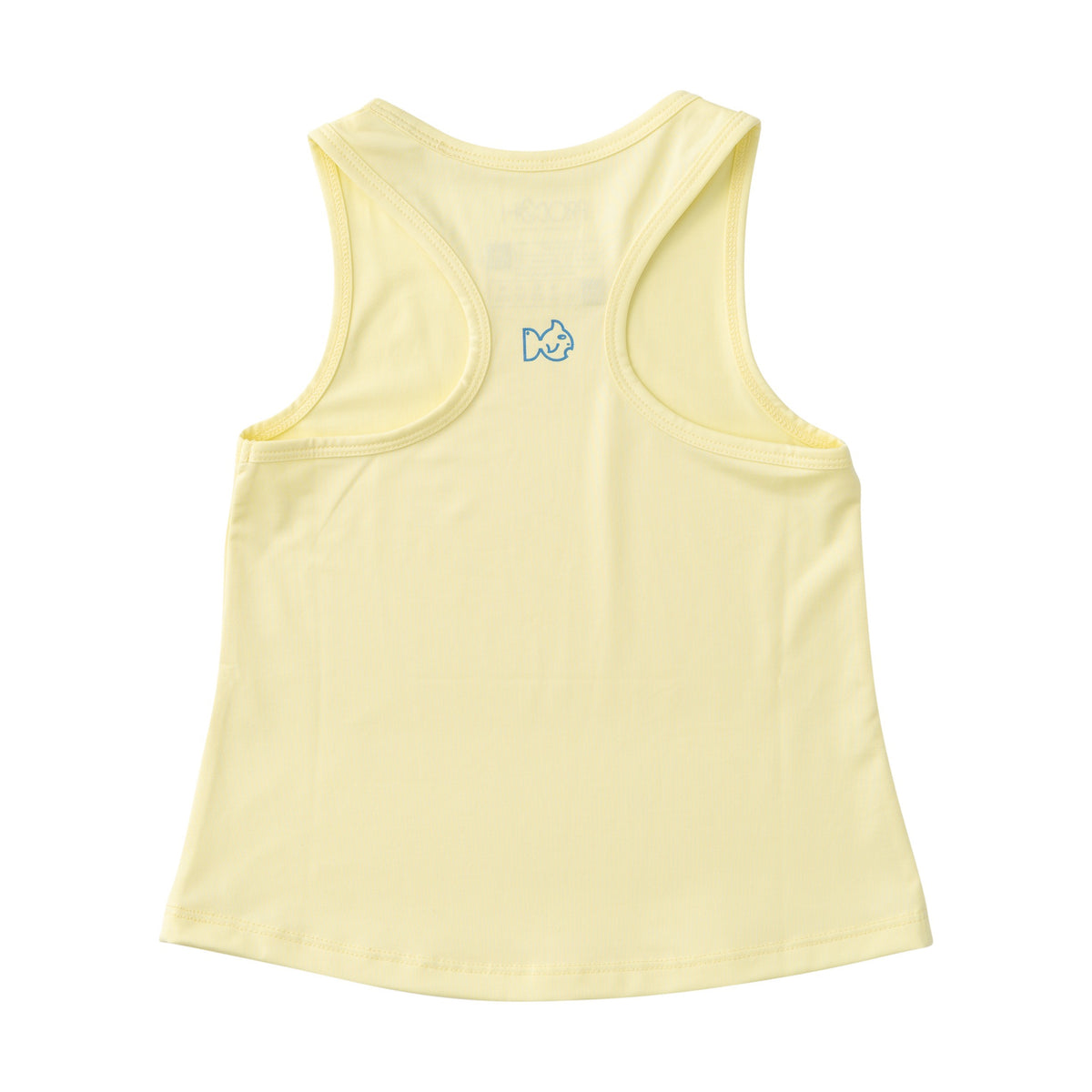 Yellow tank top with a small prodoh logo on the back against a white background