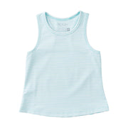 Girl's Active Racerback Tank Top in Aruba Blue Stripe